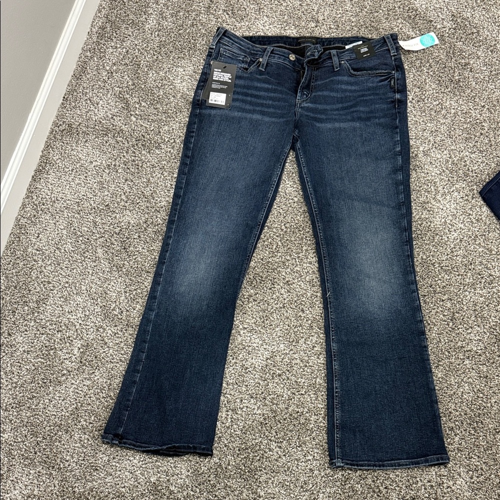 Silver Jeans Dark Blue Flare & Wide Leg Jeans